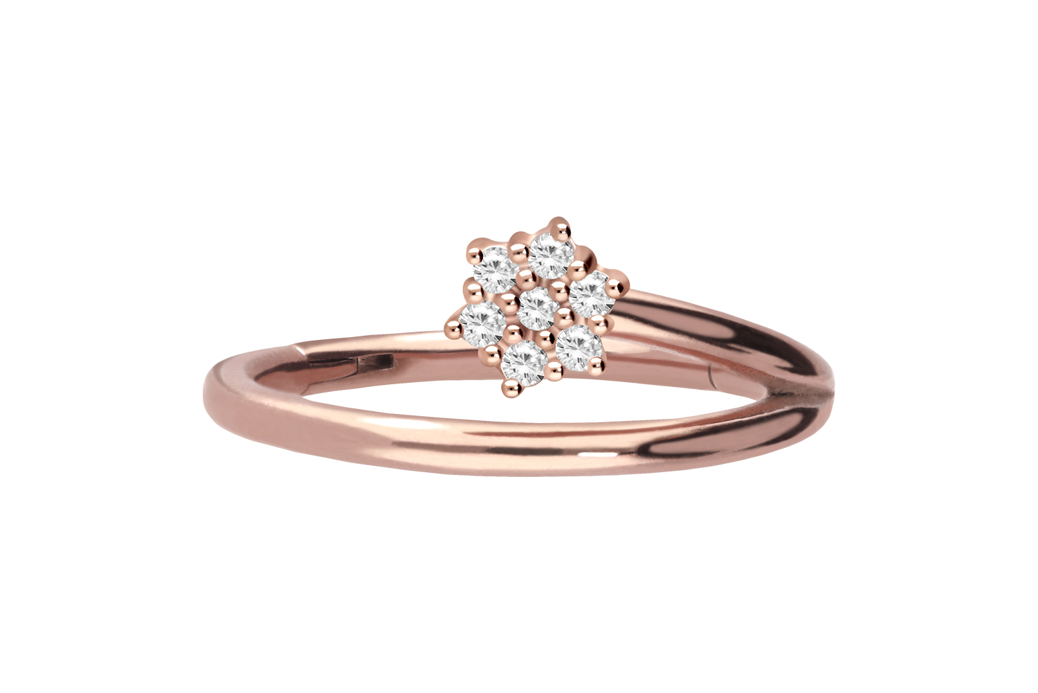 Chirurgenstahl Segmentring Clicker Piercing KRISTALLBLUME ++SALE++